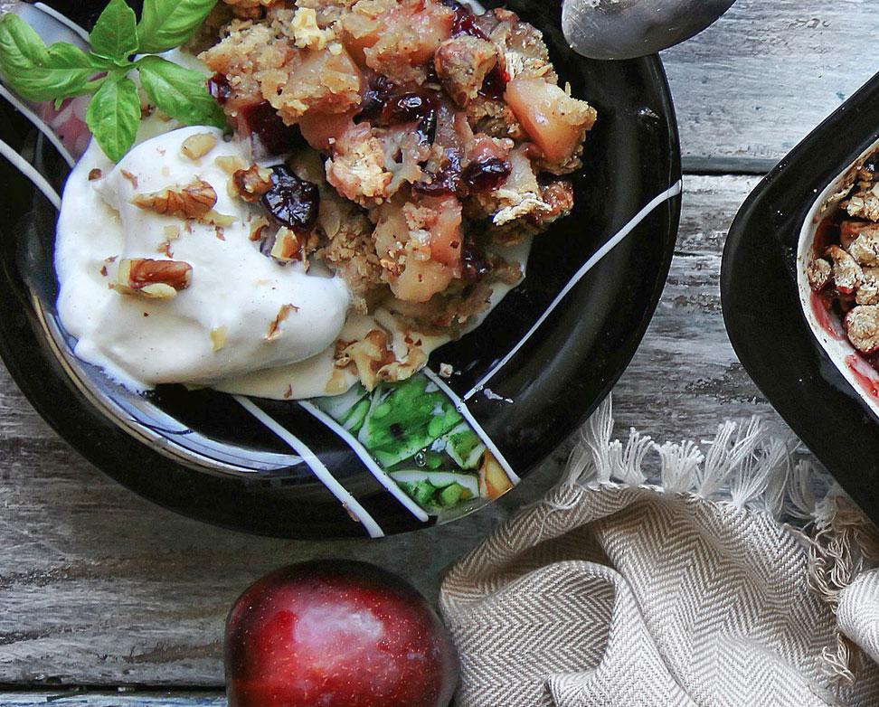 Gluten-Free Apple and Plum Crisp