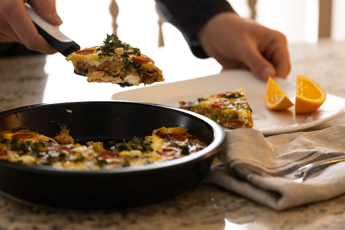 Veggie Frittata with Raw Goat Cheese